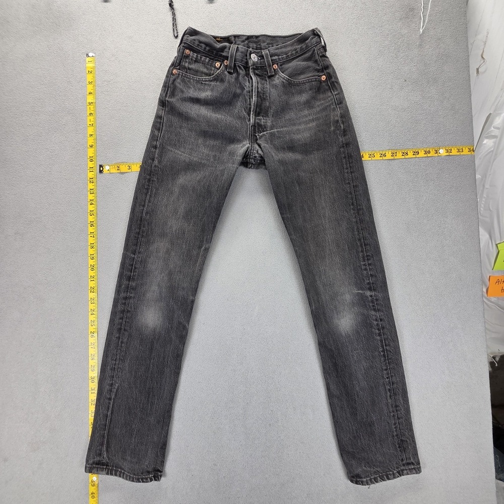 Vintage Levis 501 Jeans Womens Black Straight Button Fly Made USA 90s Fits 22x30